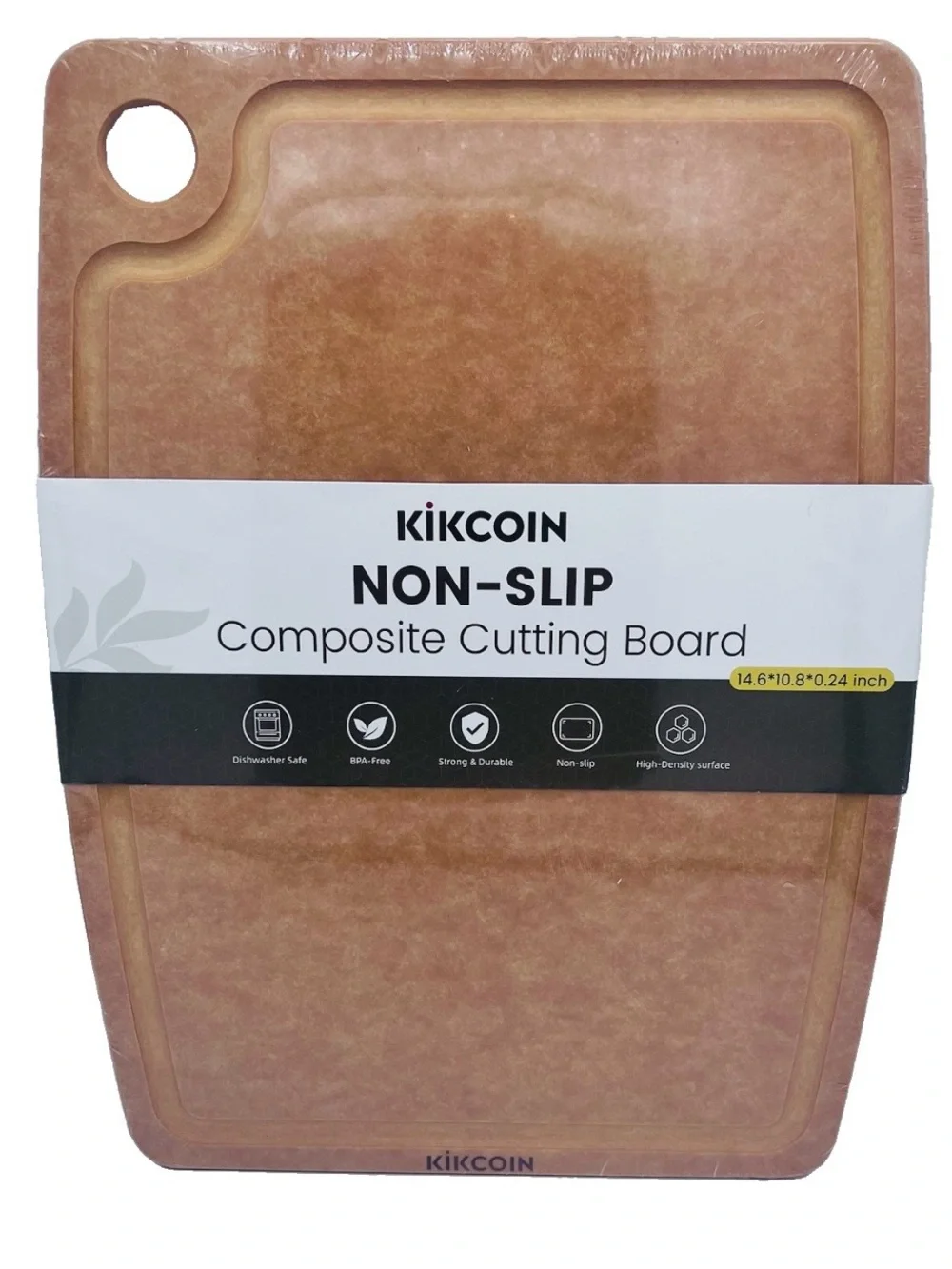 Kikcoin Wood Cutting Board, Cutting Boards for Kitchen Dishwasher Safe Non-sl...